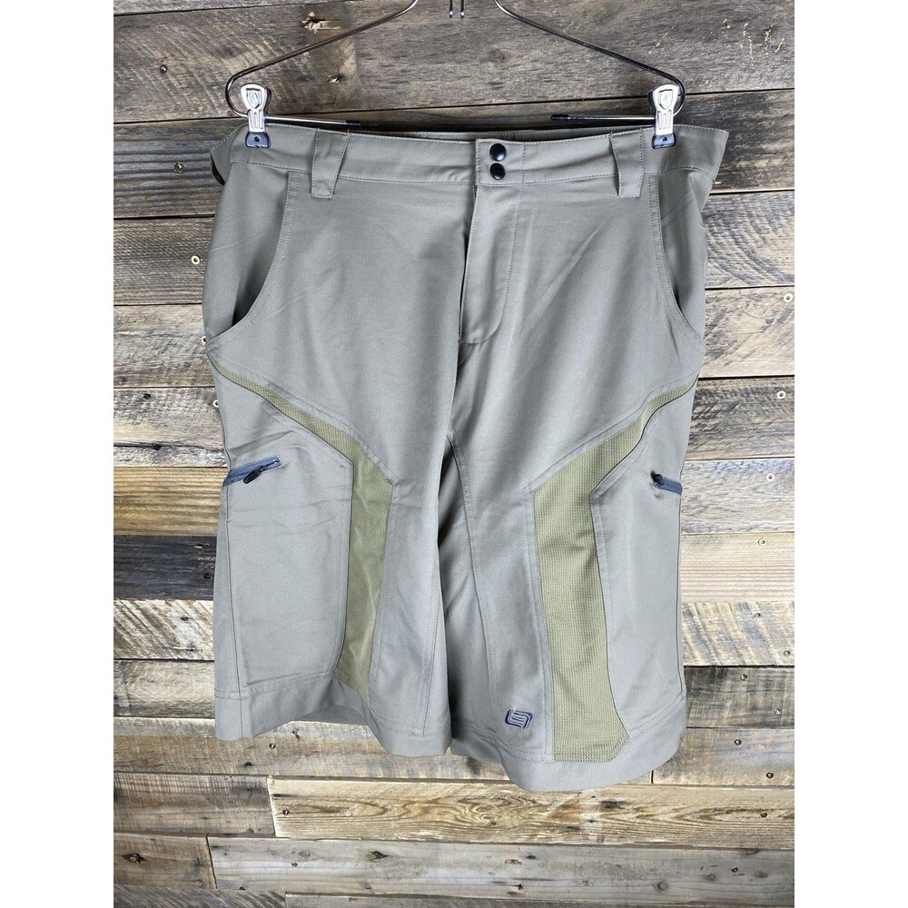Switchback Men’s Sz XL Brown Cargo Shorts With Inner Padded Under Shorts